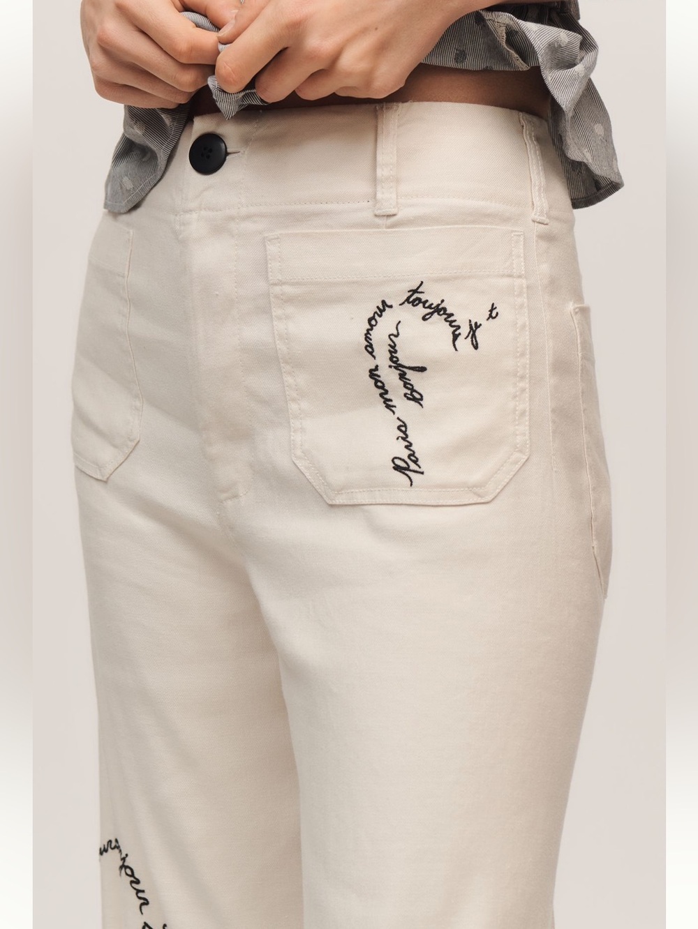 🇫🇷Anthropologie Colette Pants Maeve Linen Cropped Wide-Leg Pants New 28 France - Picture 4 of 15